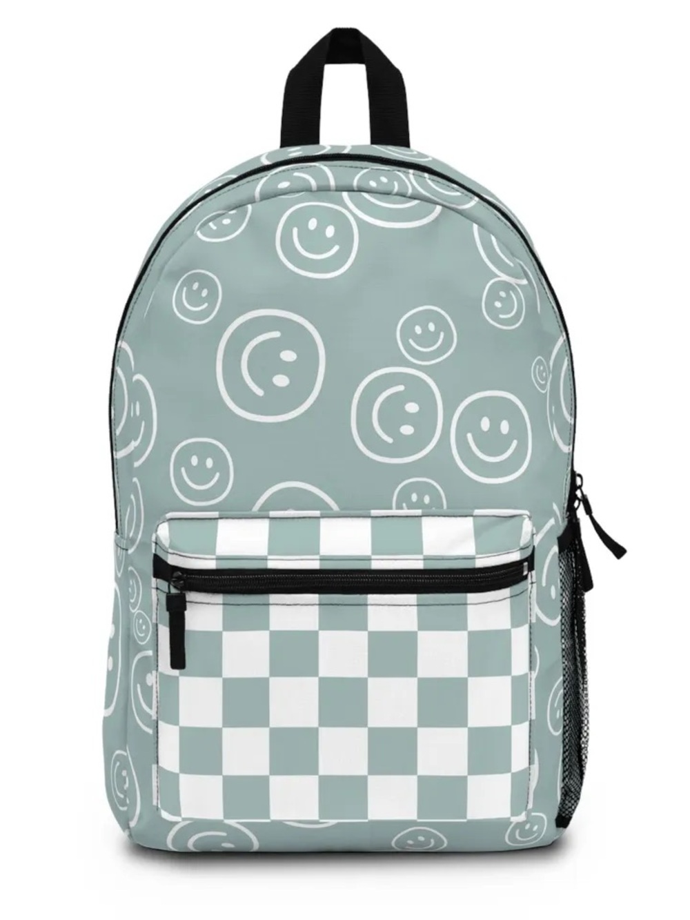 Smiley Face Checker Mint Backpack